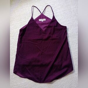 LOFT Burgundy Velvet Cami XS